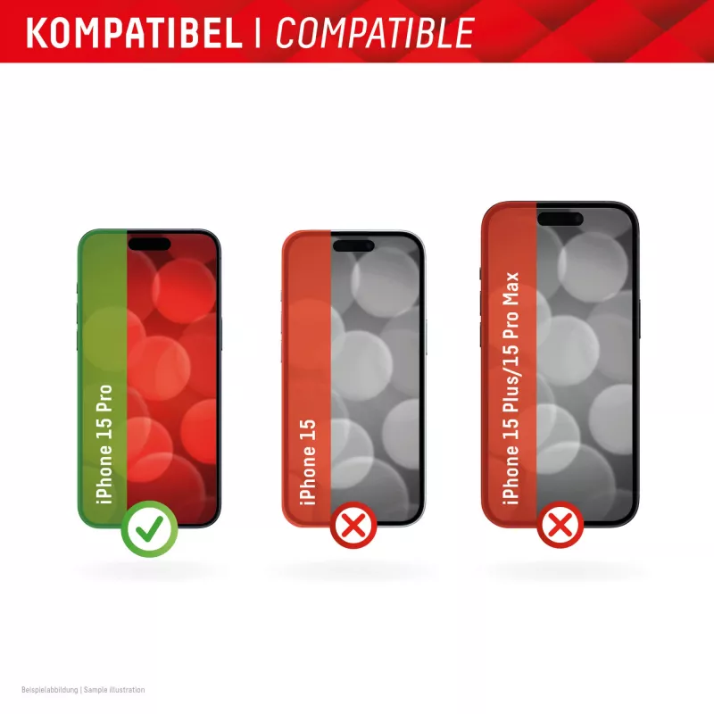 Displex ekrano apsauga + dėklas, skirtas Apple iPhone 15 Pro, Eco montavimo rėmelis, atsparus įbrėžimams