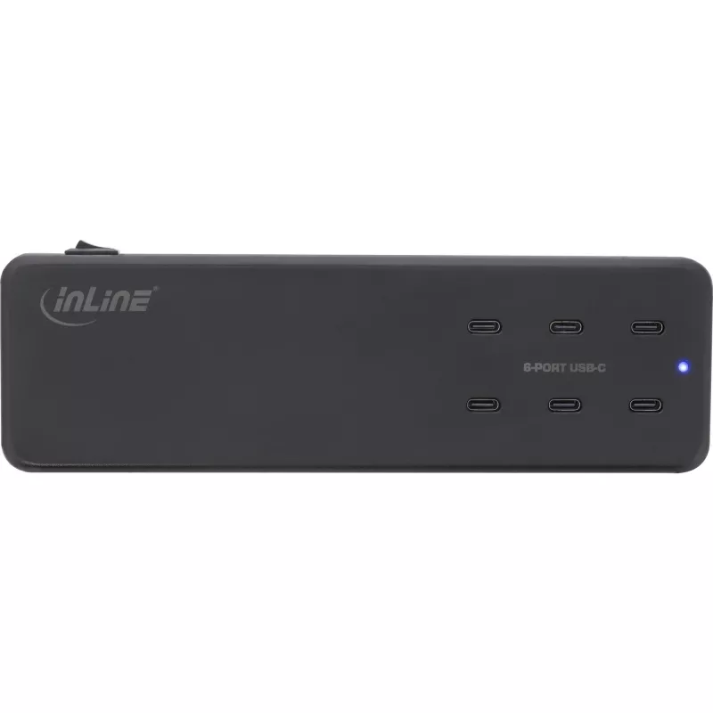 InLine daugiaportis maitinimo šaltinis, įkroviklis, 6x USB-C, PD 3.0, GaN, juodas