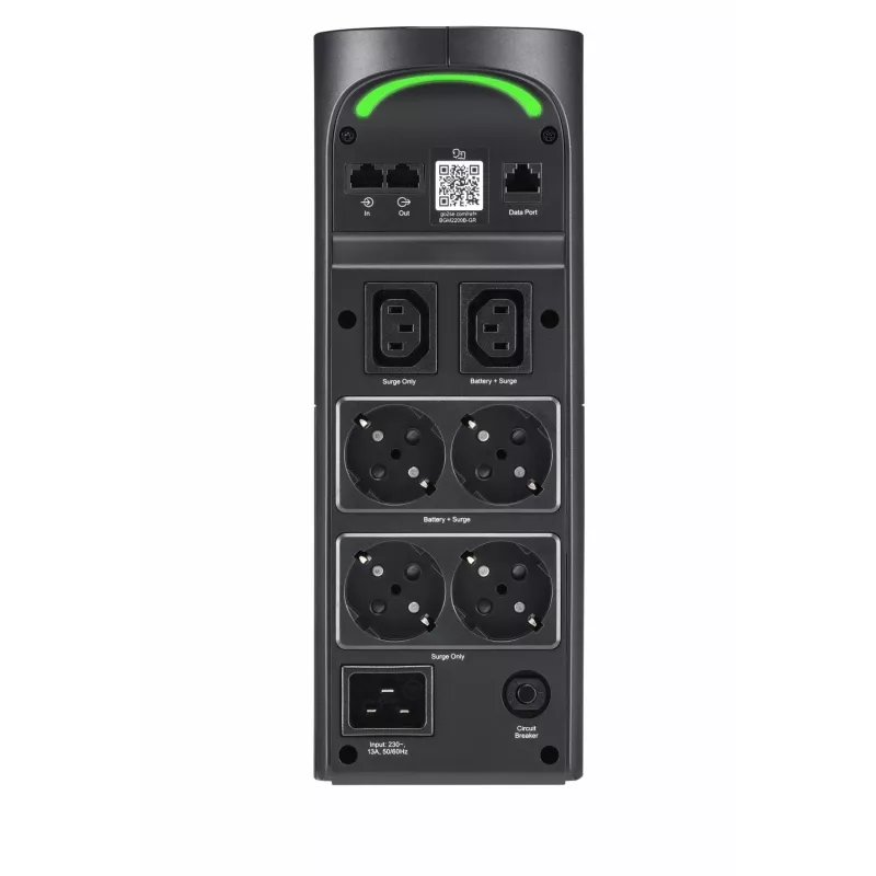 APC Back-UPS Pro BGM2200B-GR - 2200VA/1320W, 4x Schuko & 2x C13 lizdai, 3x USB įkroviklis, USB duomenų prievadas
