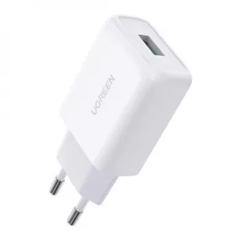 Ugreen 10133 mobiliojo įrenginio įkroviklis išmaniesiems telefonams baltas USB greitasis įkrovimas patalpose