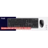 Trust Primo klaviatūra ir pelė komplekte, biuro, RF belaidė, QWERTZ, vokiška, juoda