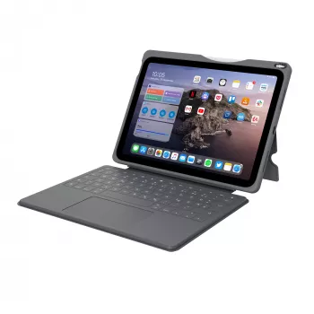 ASTAR DEQSTER Smart Rugged Touch Plus klaviatūra iPad 10.9 col. — QWERTZ vokiečių k., mechaniniai mygtukai, Smart Connector jungtis, pilka
