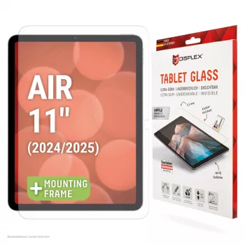 „Displex“ planšetės stiklas (9H) „Apple iPad Air 11“ col. (2024/2025), „Eco“ tvirtinimo rėmelis, nedūžtantis, itin plonas, nematomas