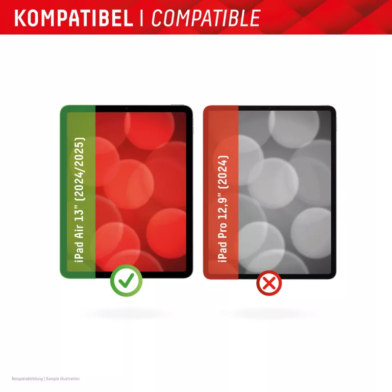 Displex Tablet Glass (9H), skirtas Apple iPad Air 13 colių (2024/2025), Eko montavimo rėmelis, nedūžtantis, itin plonas, nematomas