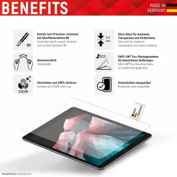 Plokštelinis stiklas (9H) Samsung Galaxy Tab S6 Lite, Eko montavimo rėmelis, nedūžtantis, itin plonas, nematomas