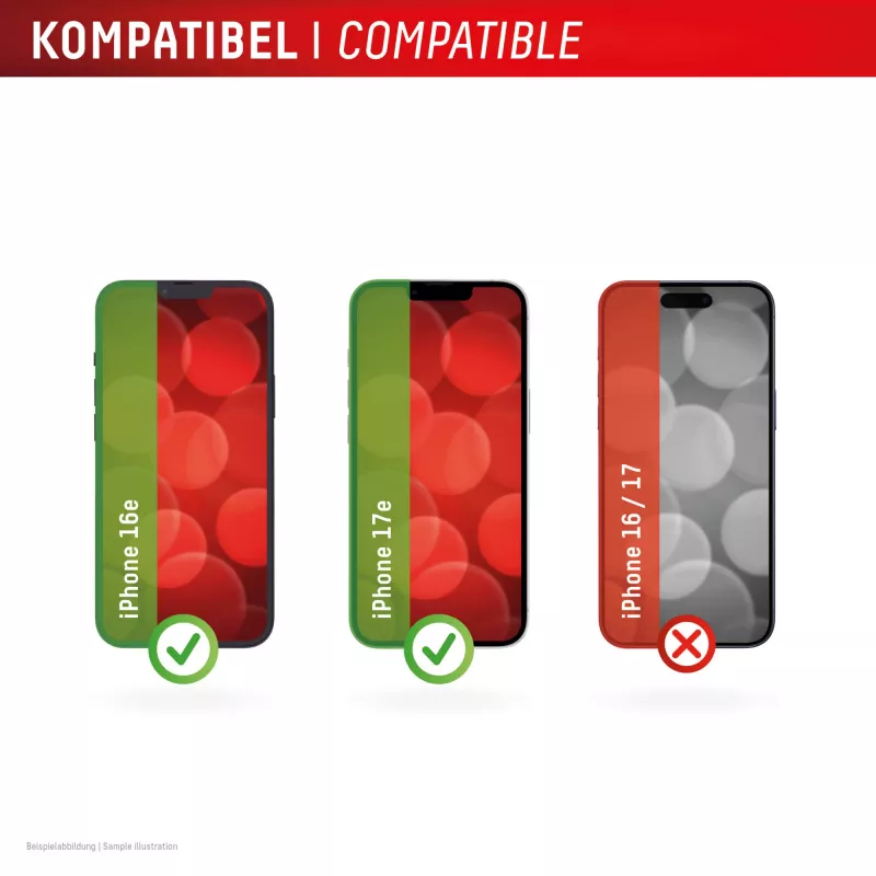 Displex ekrano apsauginis stiklas + dėklas, skirtas Apple iPhone 16e/17e, Eco montavimo rėmelis, atsparus įbrėžimams