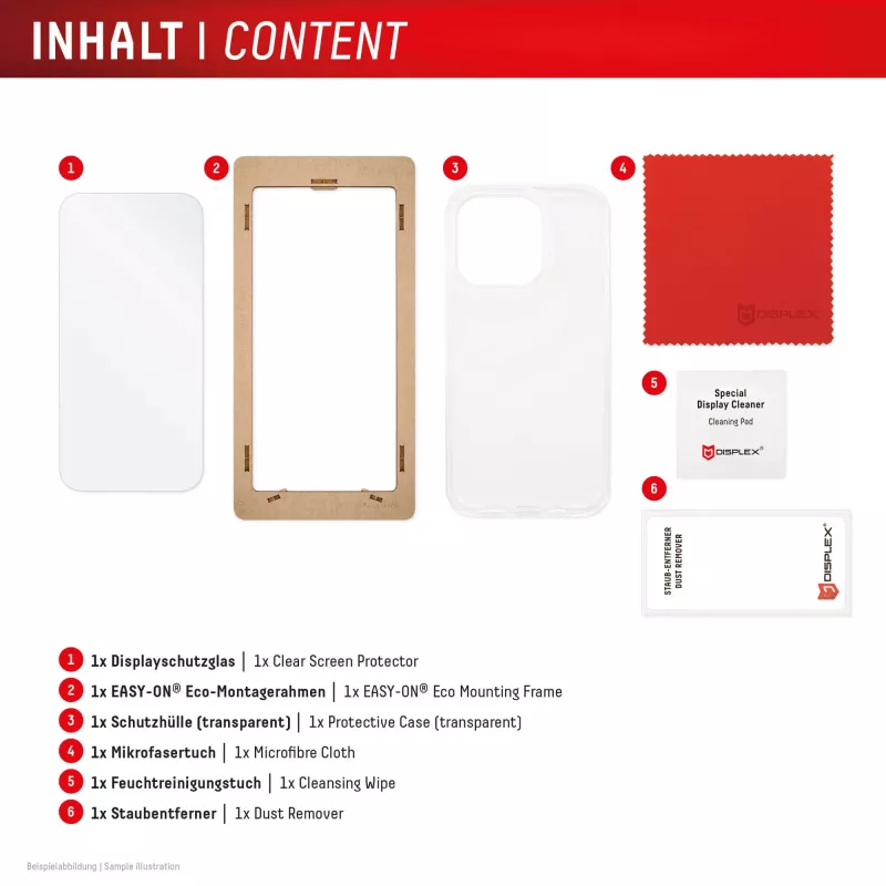 Displex ekrano apsauginis stiklas + dėklas, skirtas Apple iPhone 16e/17e, Eco montavimo rėmelis, atsparus įbrėžimams