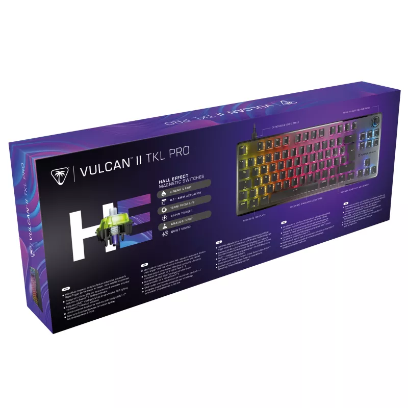 Turtle Beach Vulcan II TKL Pro klaviatūra Gaming USB AZERTY Vokietijos juoda