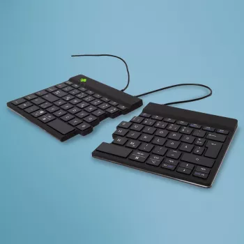 R-Go Tools ergonominė klaviatūra R-Go Split Break v2 su pertraukų programine įranga, ergonominė dviejų dalių klaviatūra, QWERTZ (DE), laidinė, juoda