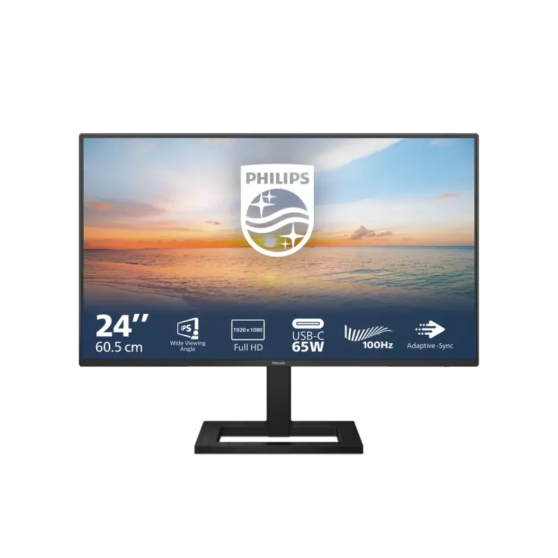 Philips 1000 serijos 24E1N1300AE/00 kompiuterio monitorius 60,5 cm (23,8 colio) 1920 x 1080 pikselių Full HD LCD juodas