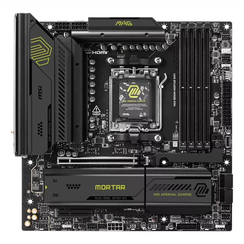 MSI MAG B850M MORTAR WIFI pagrindinė plokštė AMD B850 lizdas AM5 mikro ATX