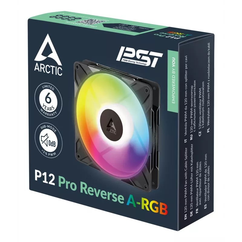 ARCTIC Freezer P12 Pro Reverse A-RGB - 3 vnt. Kompiuterio korpuso ventiliatorius 12 cm Juoda 3 vnt.