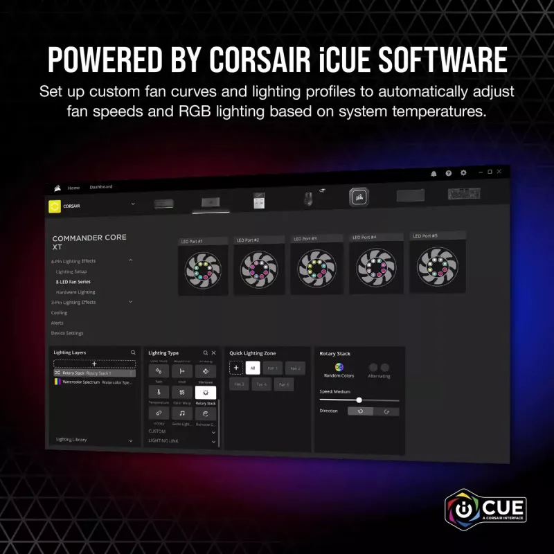 Ventiliatoriaus greičio valdiklis Corsair iCUE Commander Core XT