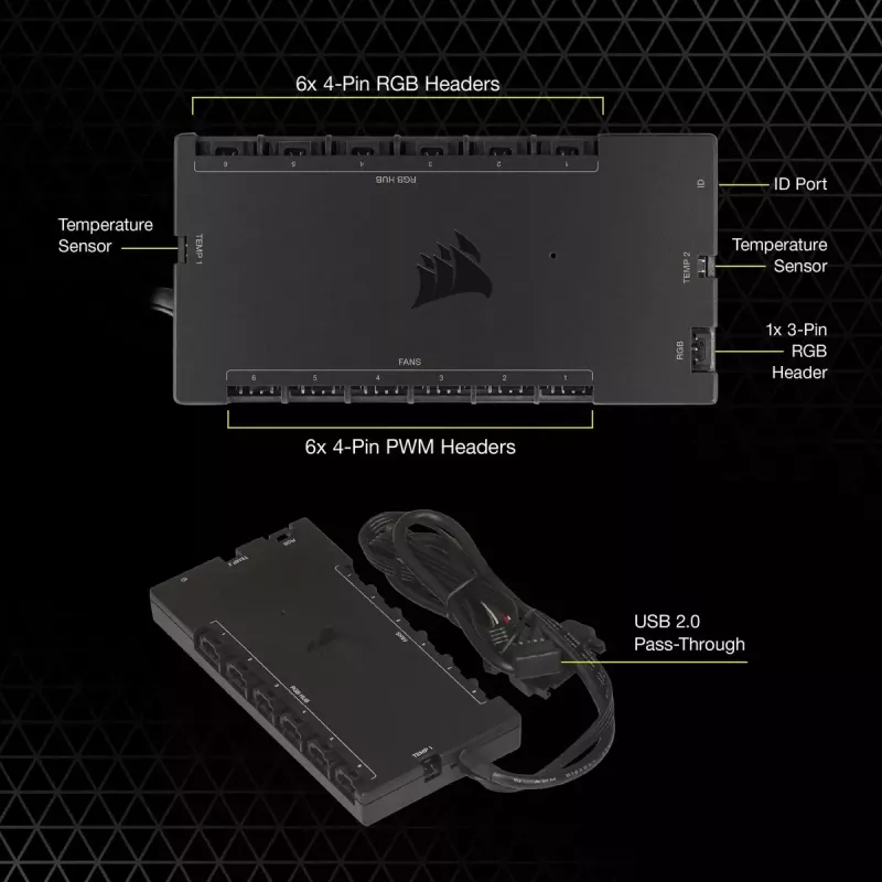 Ventiliatoriaus greičio valdiklis Corsair iCUE Commander Core XT
