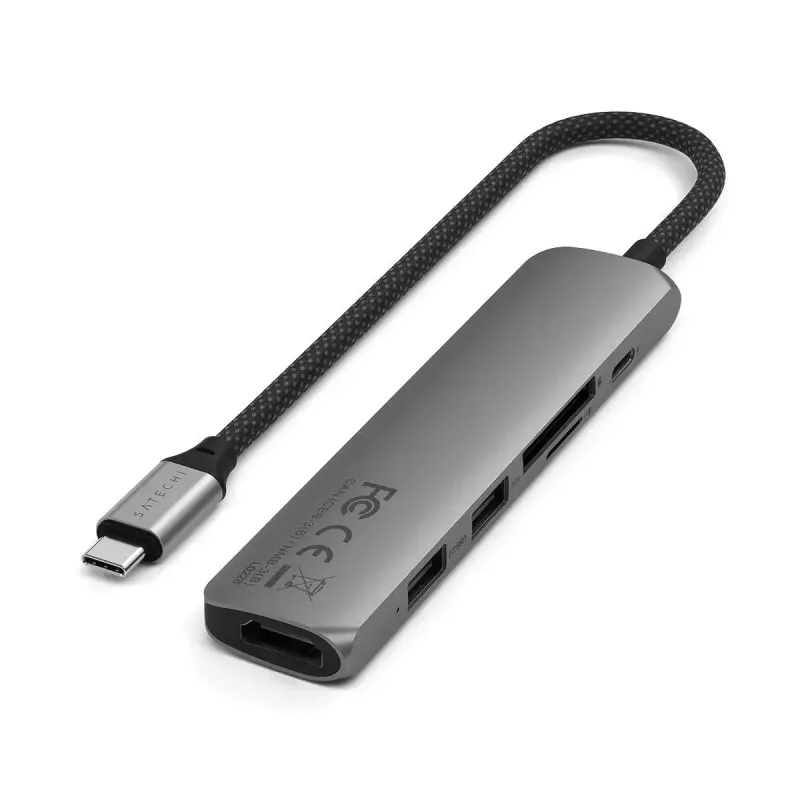 Satechi ST-P6SM USB Type-C šakotuvas 10000 Mbit/s Pilka