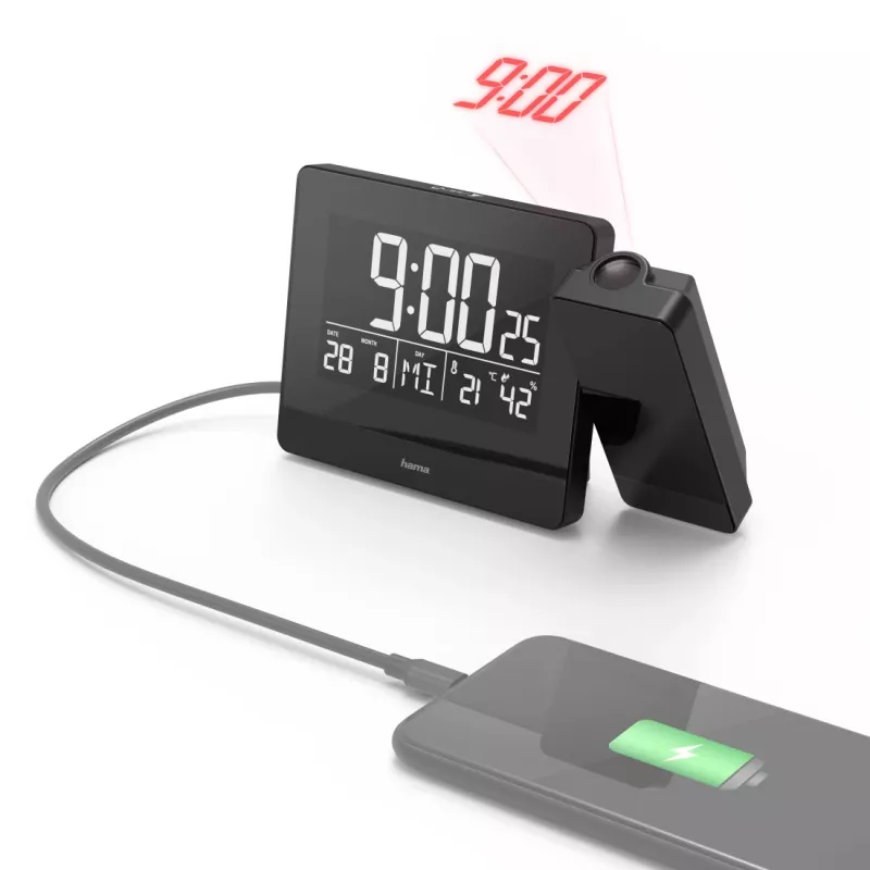 Hama Plus Charge skaitmeninis žadintuvas, juodas