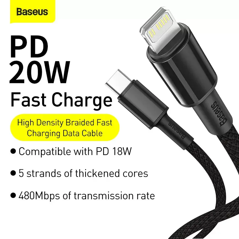 Lightning laidas Baseus CATLGD-A01 2m juodas