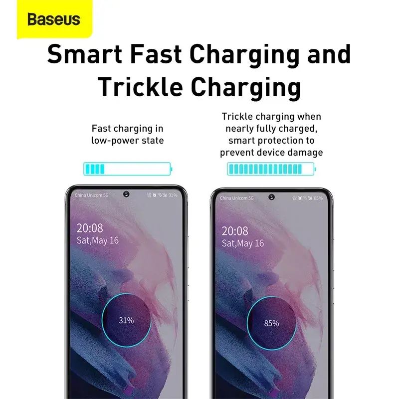 Baseus Super Si vidaus įkroviklis baltas greitas įkrovimas 12V 1xUSB-C