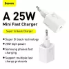 Baseus Super Si vidaus įkroviklis baltas greitas įkrovimas 12V 1xUSB-C