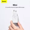 Baseus Super Si vidaus įkroviklis baltas greitas įkrovimas 12V 1xUSB-C