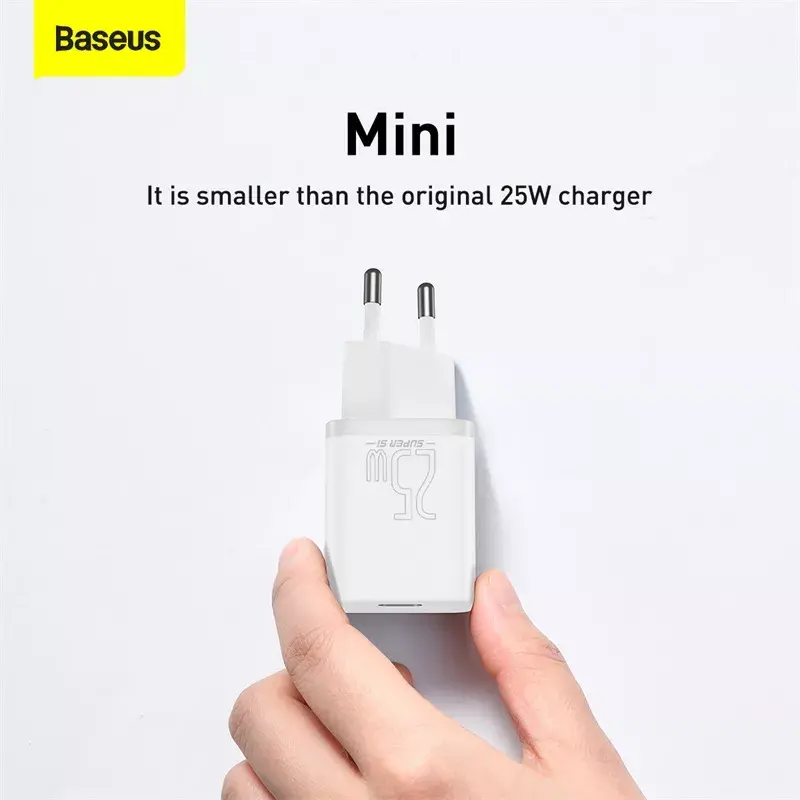 Baseus Super Si vidaus įkroviklis baltas greitas įkrovimas 12V 1xUSB-C