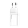 Baseus Super Si vidaus įkroviklis baltas greitas įkrovimas 12V 1xUSB-C