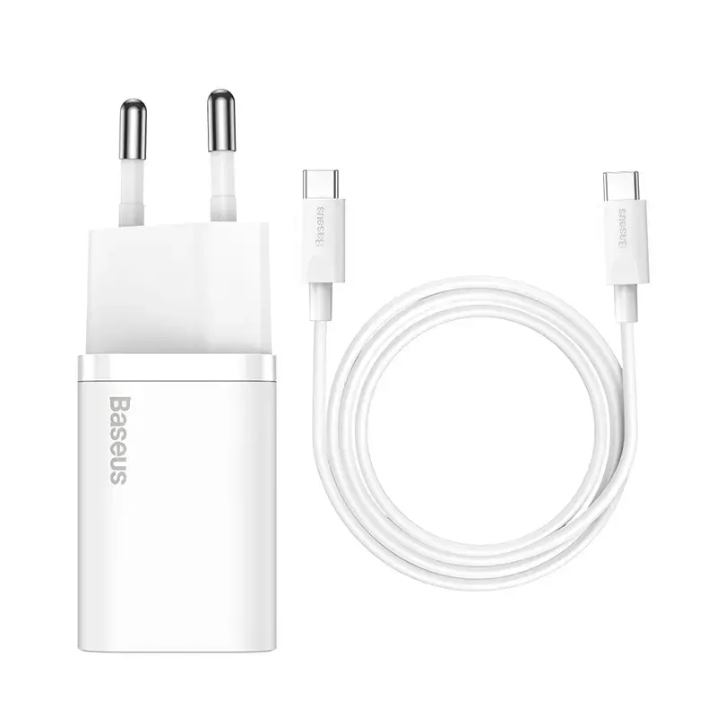 Baseus Super Si vidaus įkroviklis baltas greitas įkrovimas 12V 1xUSB-C