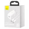 Baseus Super Si vidaus įkroviklis baltas greitas įkrovimas 12V 1xUSB-C