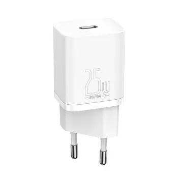 Baseus Super Si vidaus įkroviklis baltas greitas įkrovimas 12V 1xUSB-C