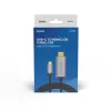 USB-C į HDMI 2.0b kabelis SAVIO CL-171 — 2 m, USB-C kištukas į HDMI A tipo kištuką, 4K 4096×2160, sidabrinis kabelis su juodais ir auksiniais antgaliais