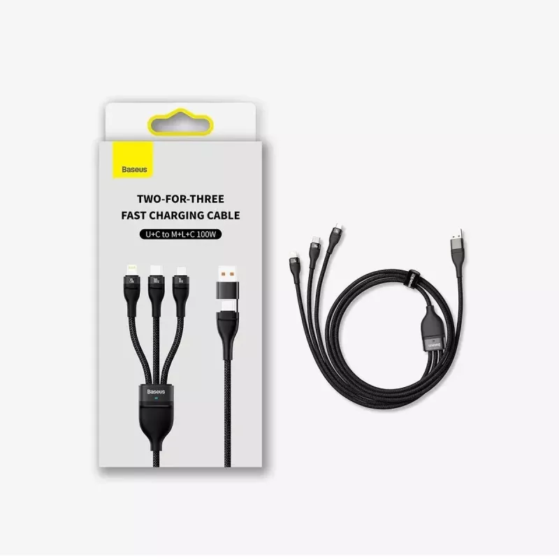 USB Type-C į USB Type-A kabelis Baseus Flash Series II 100W 1,2 m