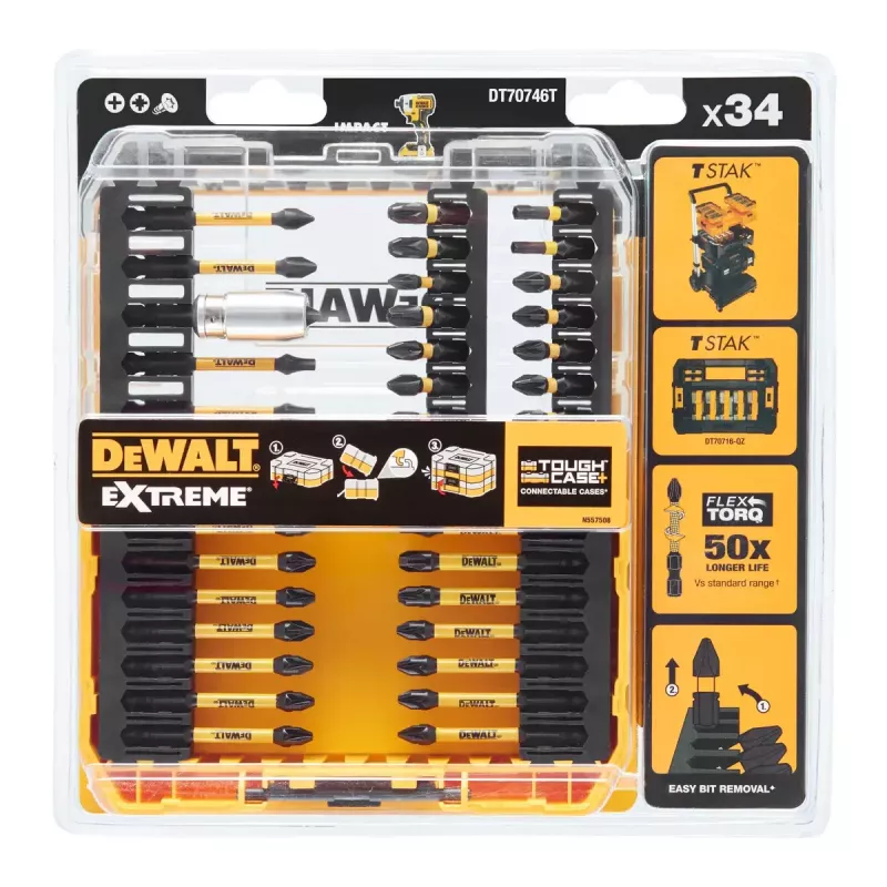 Atsuktuvų antgalių rinkinys DeWALT DT70746T-QZ 34 vnt.