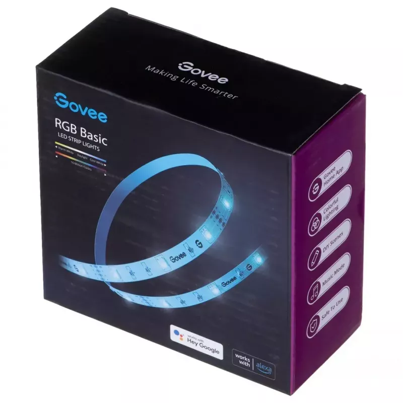 Govee RGB LED juostelė Basic išmanioji juostelinė lemputė Wi-Fi/Bluetooth 12 W
