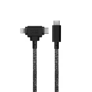 USB laidas Native Union Belt kabelis Duo 1,5 m USB‑C į USB‑C/Lightning juodas