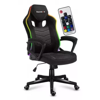 Žaidimų kėdė huzaro Force 2.5 RGB Mesh — pralaidi orui tinklelio sėdynė, RGB apšvietimas, reguliuojamas aukštis, atlenkiama, 130 kg talpa