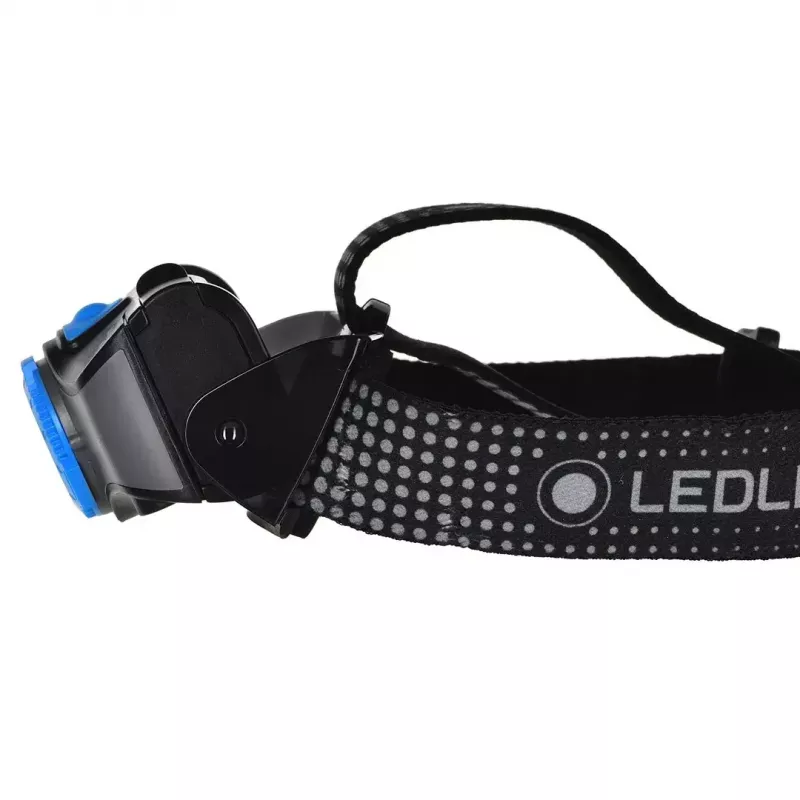 Ledlenser MH7 juoda mėlyna – įkraunamas LED galvos žibintuvėlis, 400 liumenų, įmontuota baterija