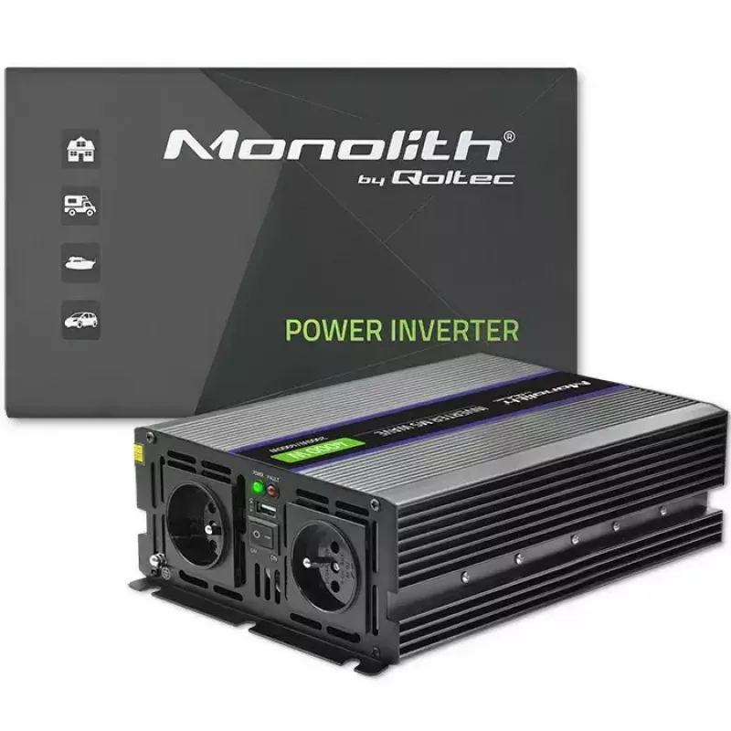 Įtampos keitiklis QOLTEC Monolith 4000 MS Wave 12V į 230V 2000/4000W su USB