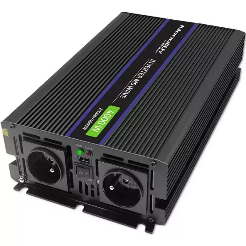 Įtampos keitiklis QOLTEC Monolith 4000 MS Wave 12V į 230V 2000/4000W su USB