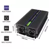 Įtampos keitiklis QOLTEC Monolith 4000 MS Wave 12V į 230V 2000/4000W su USB
