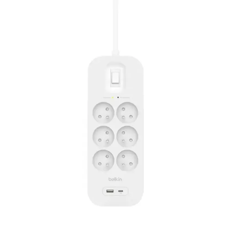 Maitinimo lizdas Belkin Connect White 6 kintamosios srovės lizdų 2 m 650 J