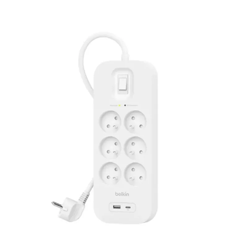 Maitinimo lizdas Belkin Connect White 6 kintamosios srovės lizdų 2 m 650 J