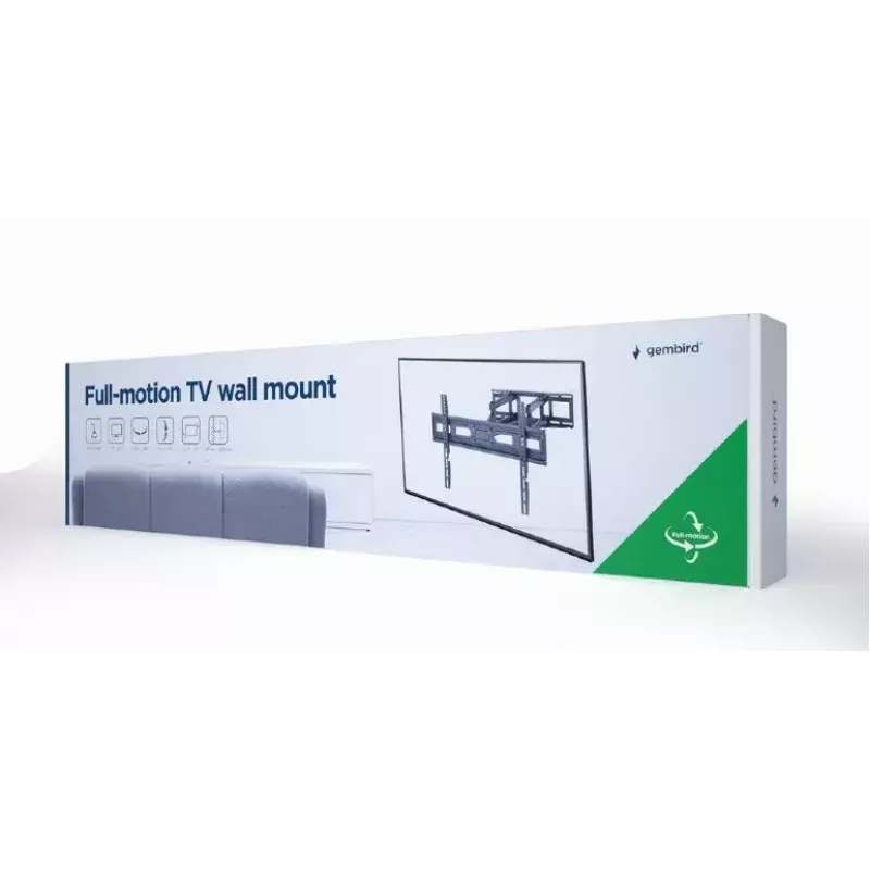 Ant grindų montuojamas televizoriaus laikiklis Gembird WM-80ST-03 37–80 colių ekranams, VESA 100x100–600x400, pakreipimas -15°–3°, pasukimas ±60°, maks. apkrova 40 kg, juodas