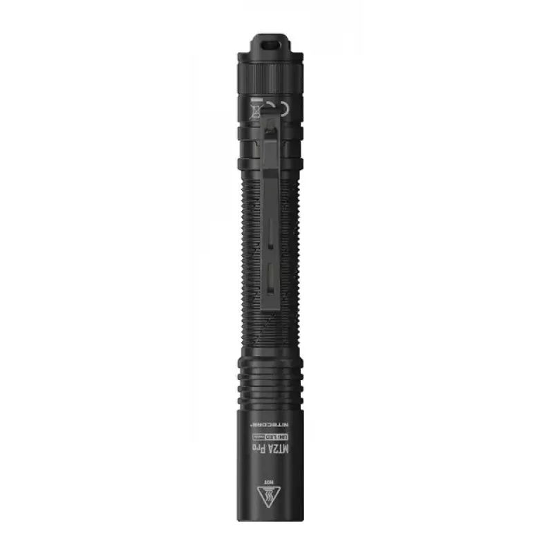 Rankinis žibintuvėlis Nitecore MT2A Pro — LED, įmontuotas Li‑Ion, USB įkrovimas, 50 lm min., aliuminis, IP68, 142,8 mm, 40 g, juodas