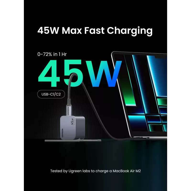 Ugreen 35008 mobiliojo įrenginio įkroviklis Universalus Pilka AC Greitasis įkrovimas Vidinis