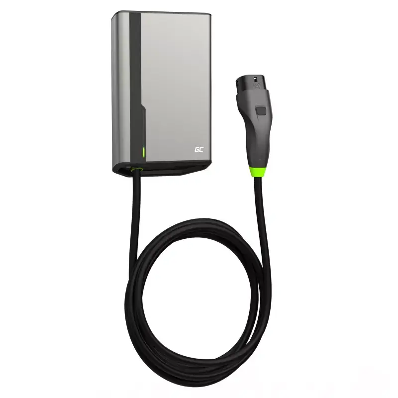 Elektrinio automobilio įkrovimo stotelė Green Cell EVGC021A2275 22000W montuojama ant sienos pilka aliuminė