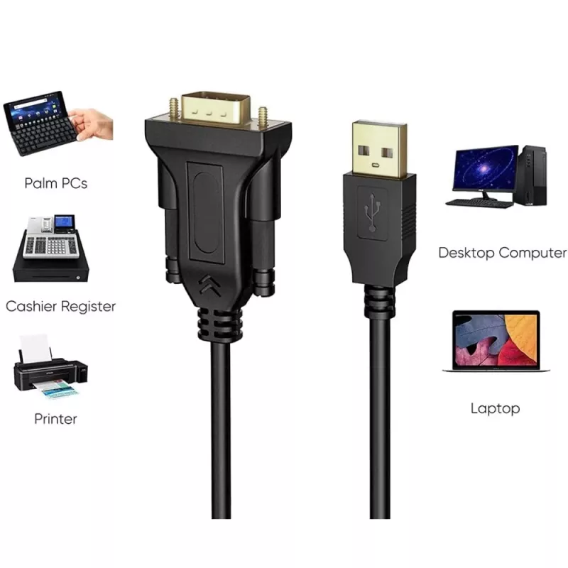 Nuoseklusis kabelis Techly IDATA-USB2-SER-1 juodas 1,5 m USB Type-A DB-9