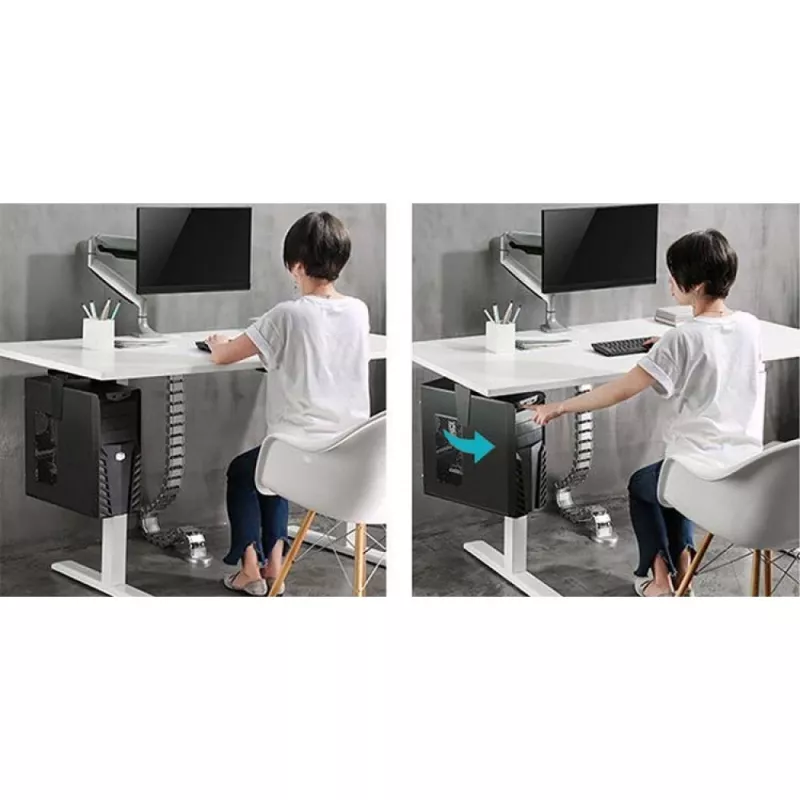 Techly ICA-CS 66 CPU laikiklis Po stalu CPU laikiklis Juoda
