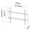 Techly ICA-PLB 162L TV laikiklis/stovas 165,1 cm (65 col.) juodas