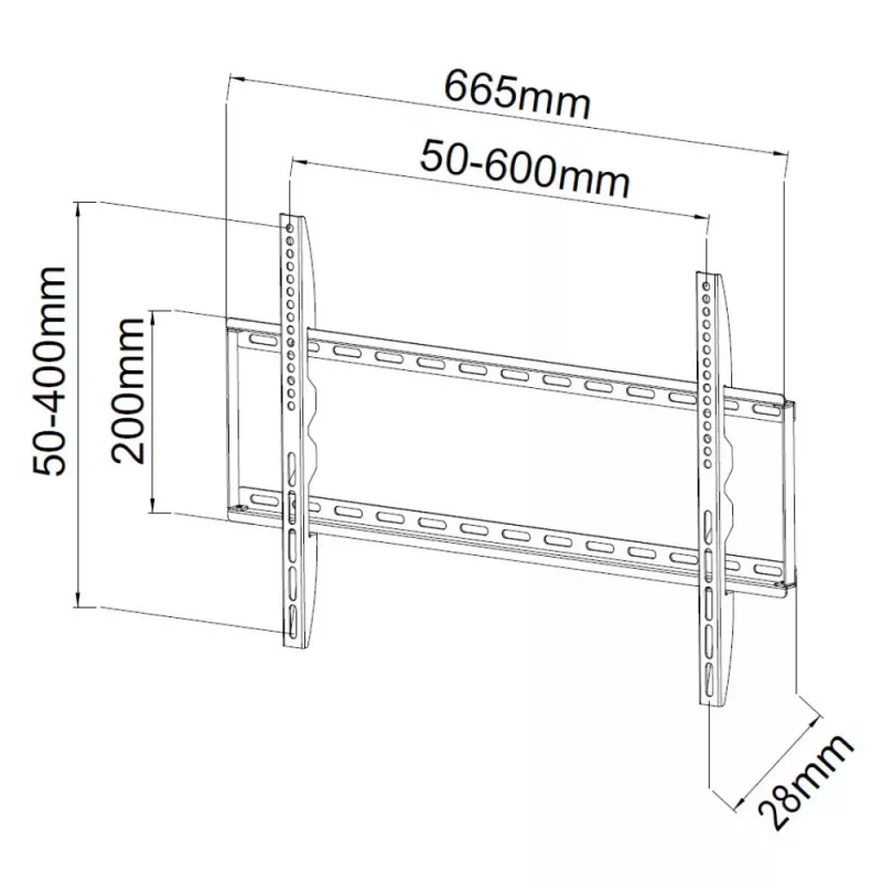 Techly ICA-PLB 162L TV laikiklis/stovas 165,1 cm (65 col.) juodas