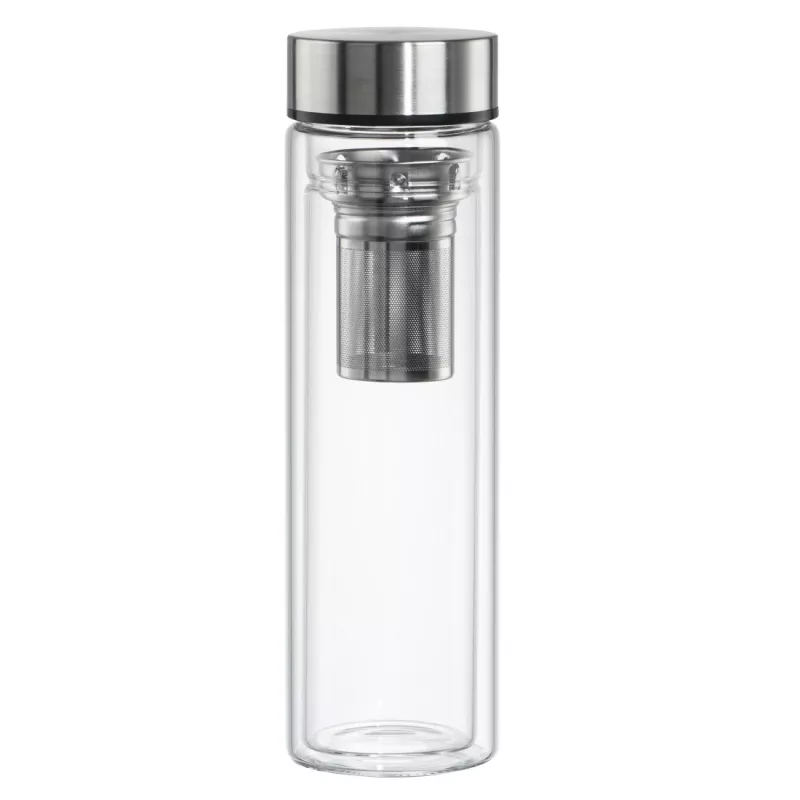 Geriamasis butelis Xavax 00181598 — 450 ml borosilikatinis stiklas su silikoniniu apvalkalu, mėlynas permatomas